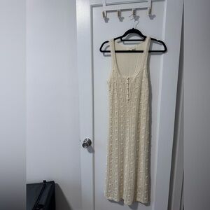 Sezane Salma Crochet Midi Dress in Cream - Medium